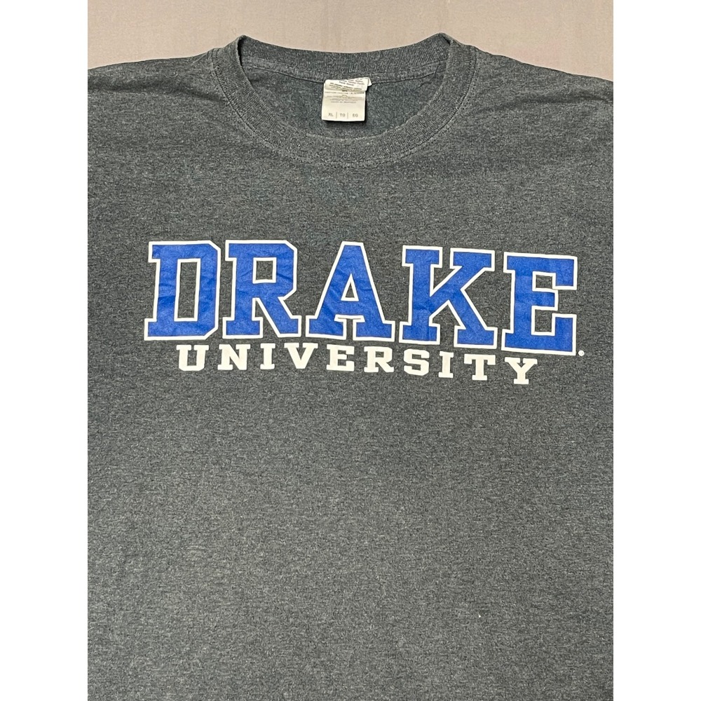 Gildan Drake University Bulldogs T-Shirt Mens XL Charcoal Grey Heather Short Slv - Picture 2 of 8